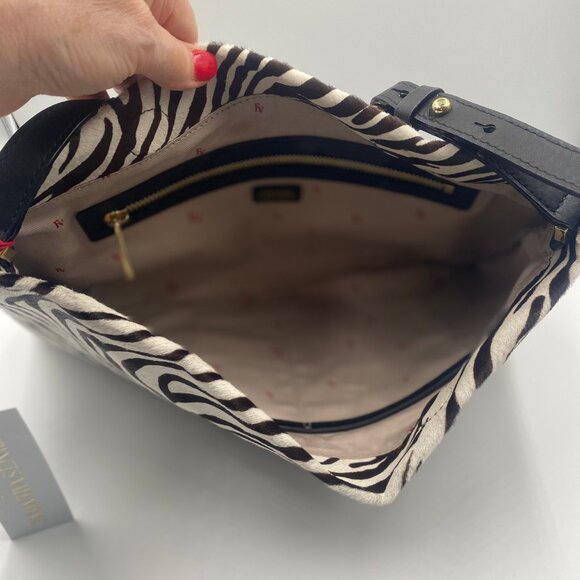 NWT Frances Valentine Pooch Shoulder Bag Zebra Black & White - GORGEOUS & CHIC - Picture 5 of 9